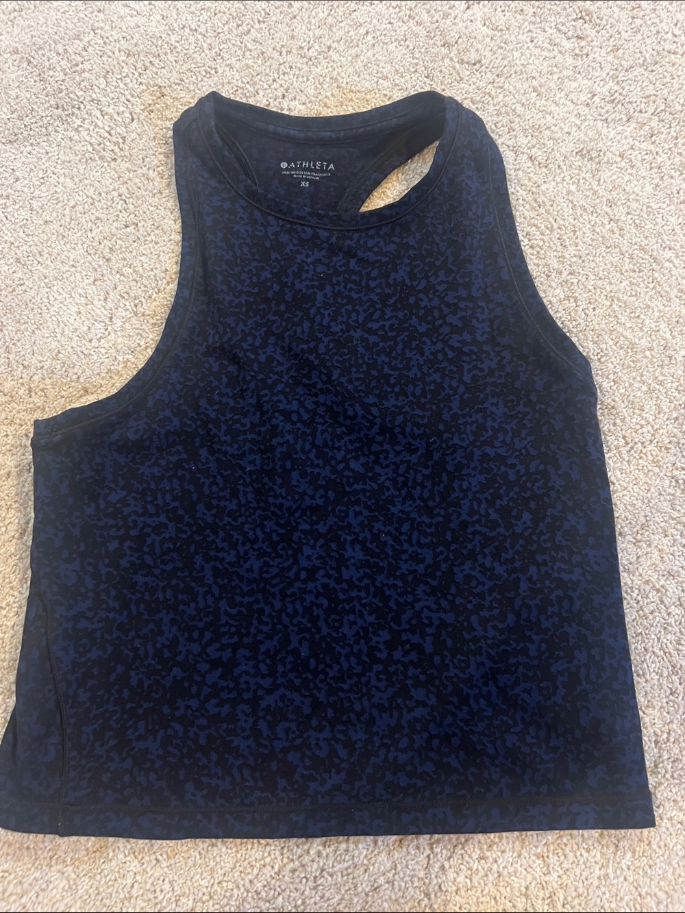 Athleta Navy Blue Textured Racerback Tank